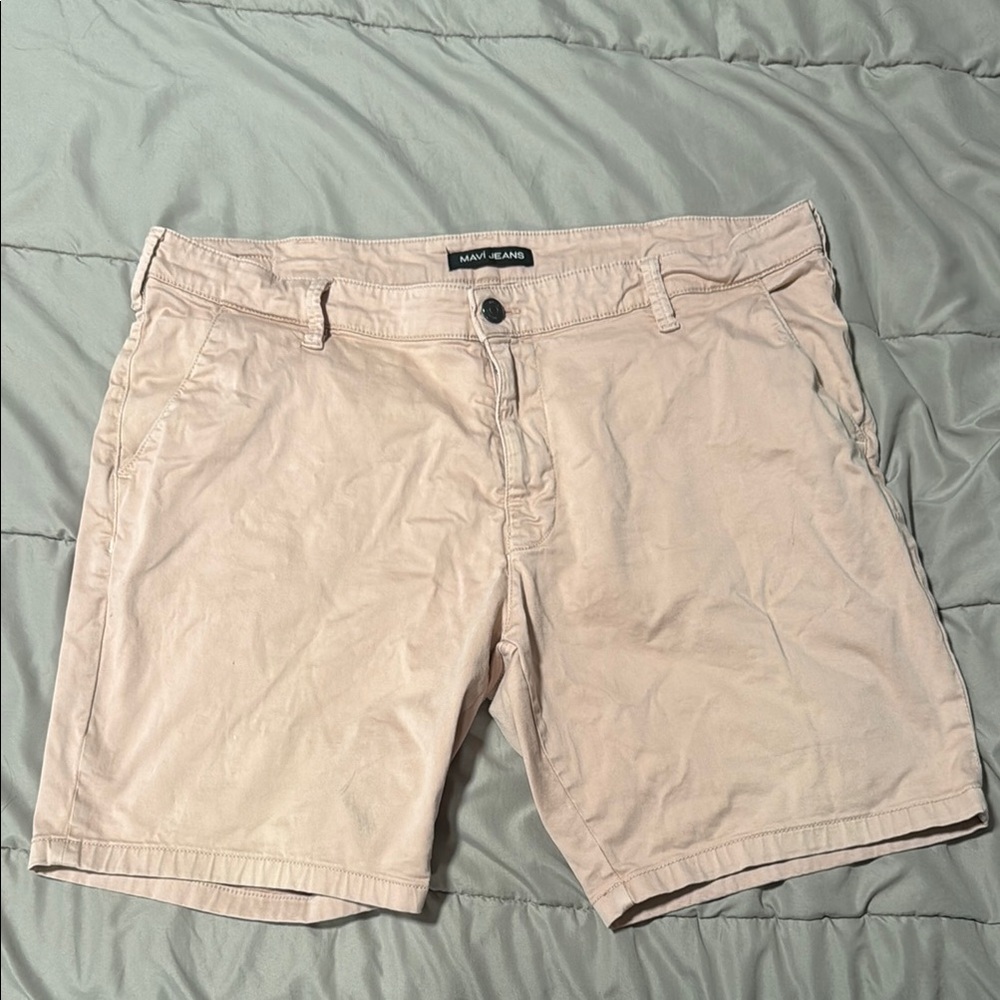 Mavi Tan Flat Front Shorts Classic Cotton Blend